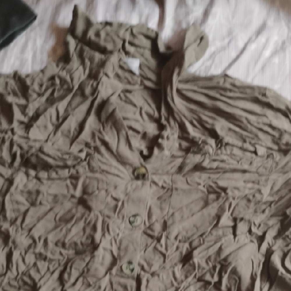 H&M Brown Button-Up Blouse